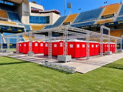Sanitario portátil para eventos y administración pública en alquiler - Laporta