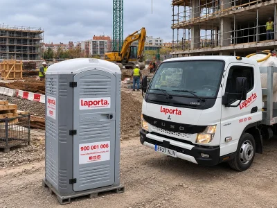 Sanitario portátil de obra en alquiler - Laporta