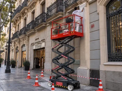 Plataforma elevadora de tijera eléctrica en alquiler - Laporta